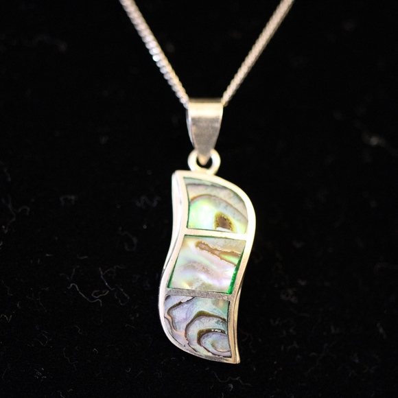 Sterling Silver 925 Abalone Pendant Chain - Picture 3 of 8